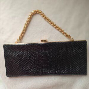 Hype Leather Croc Embossed Clutch